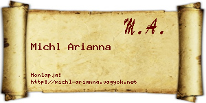Michl Arianna névjegykártya